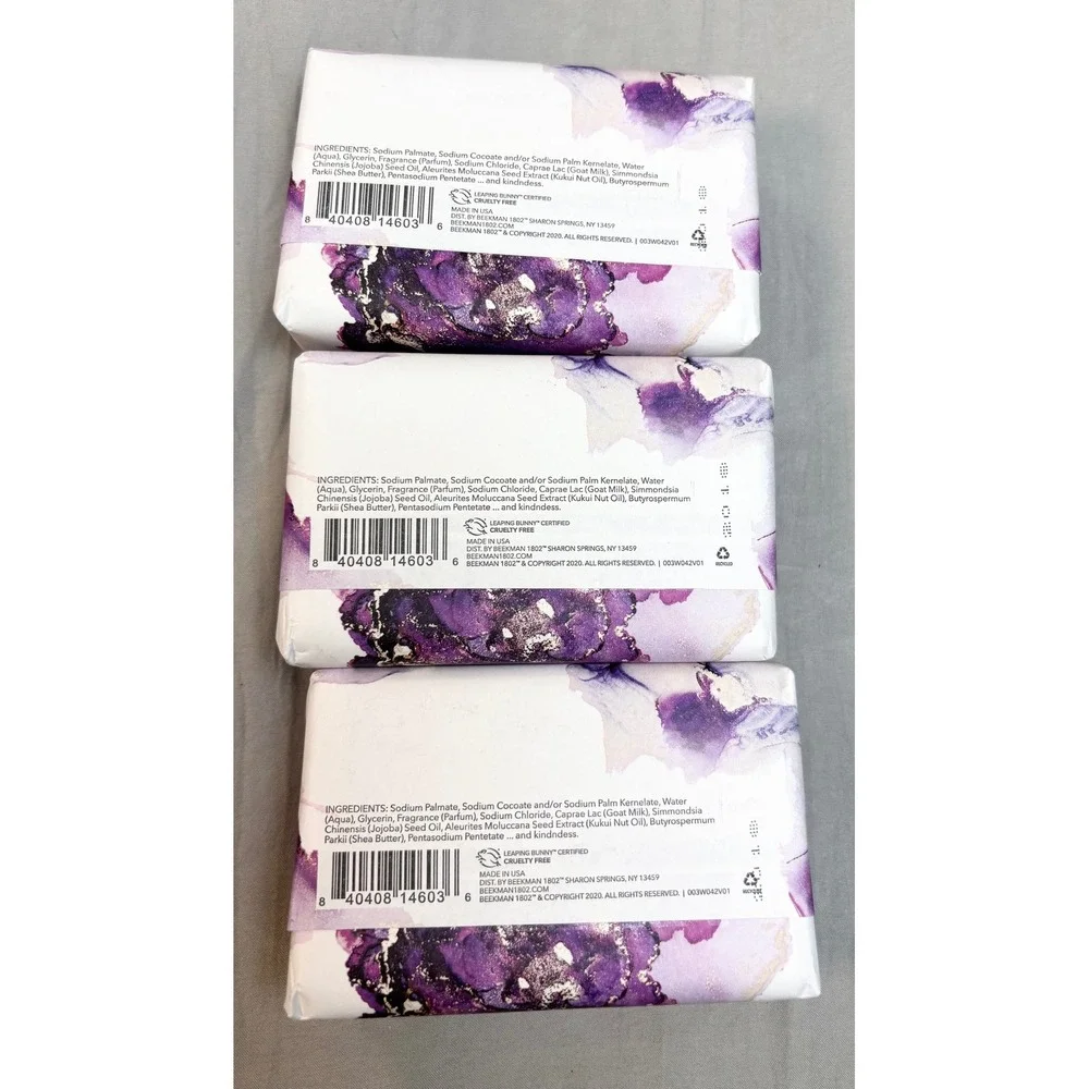Beekman 1802 Lilac Dream Goat Milk Soap 3 Bars Set 9oz Each Cocoa Butter New